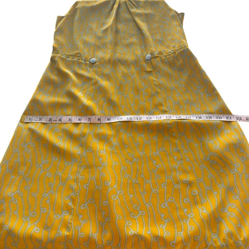 Anthropologie Girls from Savoy Take Action Mini Dress 2 Gold Yellow 100% Silk - Picture 15 of 16
